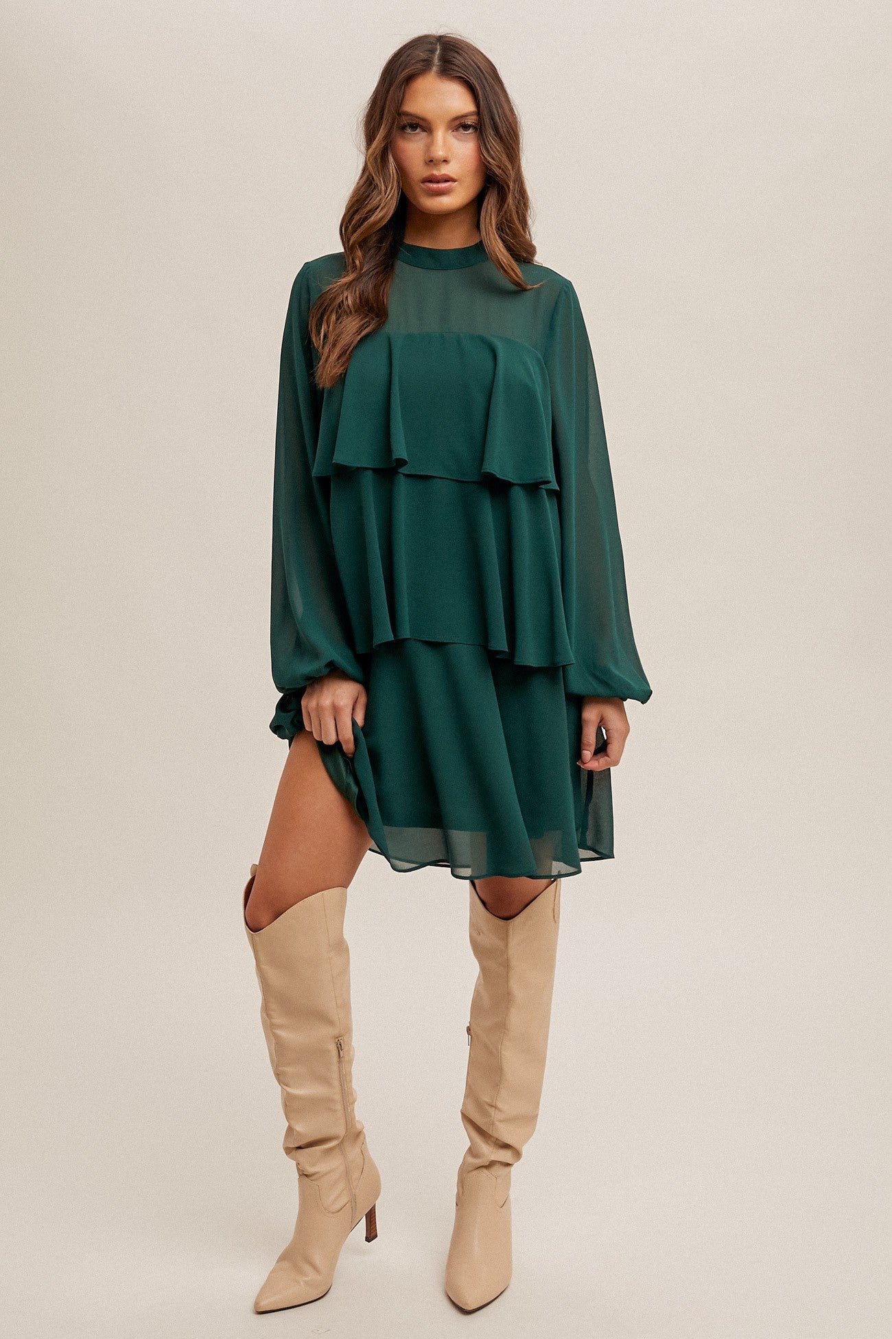 "Loving You Forever" Tiered Long sleeve Dress