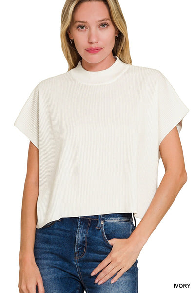 "Hold You Dear" Short Sleeve Boxy Sweater Top