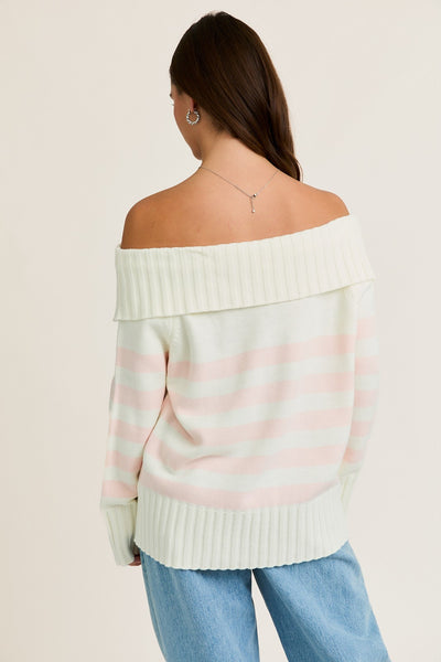 "Time And Time Again" Off Shoulder Oversized Sweater Top