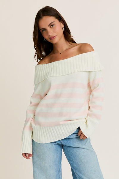 "Time And Time Again" Off Shoulder Oversized Sweater Top