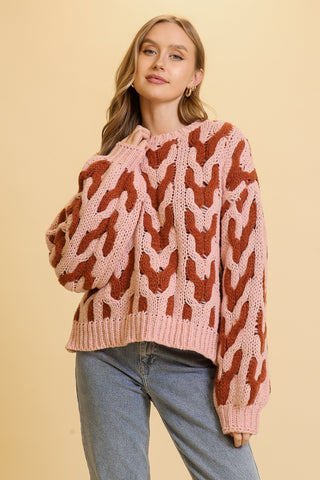 "In My Element" Cable Knit Sweater Top