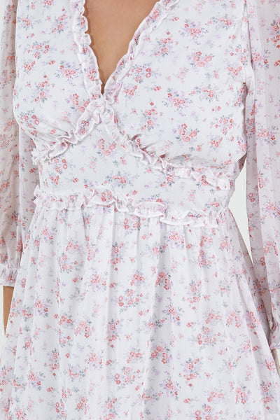 "Young A Heart" Floral Print Long Sleeve Dress