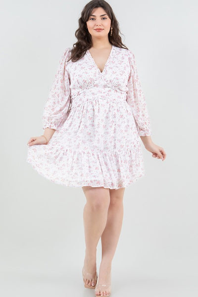 "Excuse Me Sir" Plus Floral Flare Dress