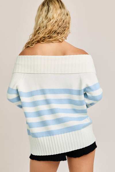 "Time And Time Again" Off Shoulder Oversized Sweater Top