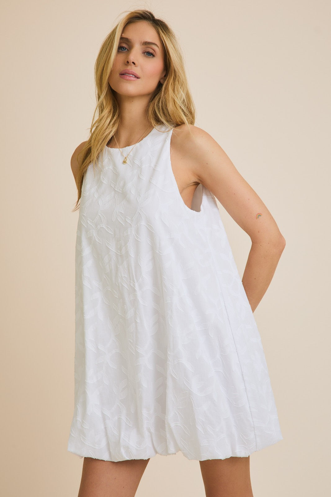 "Made For This" Sleeveless Bubble Hem Mini Dress