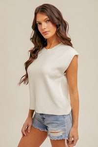 "Not The One" Sleeveless Crew Neck Sweater Top