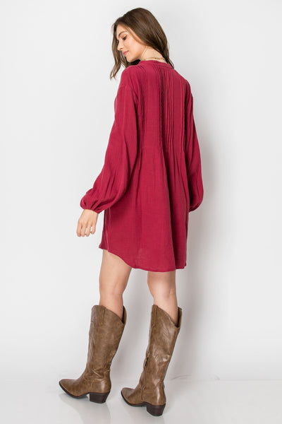 "Keeping You Wild" Long Sleeve Button Down Dress