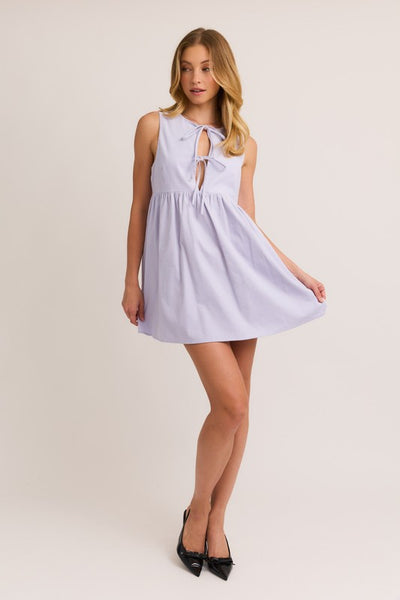 "Let's Talk Tea" Sleeveless BabyDoll Mini Dress