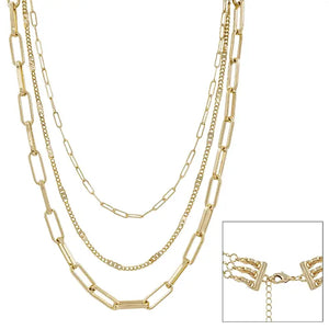 "Where To Next" Gold Three Layered Necklace