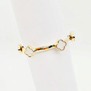 "Give Me A Chance" Gold Clover Stone Bracelet