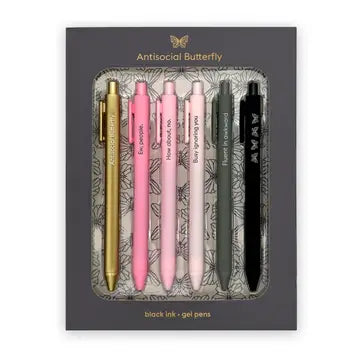 "Antisocial Butterfly" Quotable Gel Pen Set