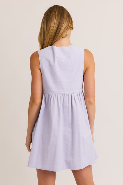 "Let's Talk Tea" Sleeveless BabyDoll Mini Dress