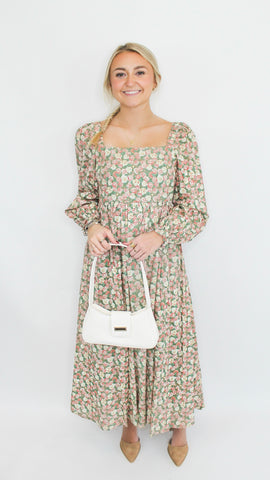 "Peak To Peak" Floral Square Neck Maxi Dress