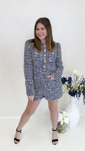 "A Love That Never Fails" Long Sleeve Tweed Romper