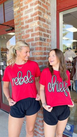 "Chiefs Forever" Crop Sequin TShirt