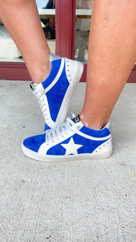 "Daisy" Blue Studded Star Sneaker