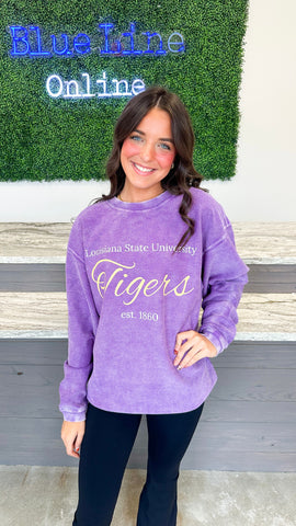 "Louisiana State University"  Tigers Corded Sweatshirt