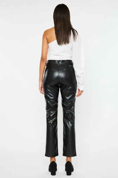 KanCan "Lanie" High Rise Faux Leather Slim Straight Leg Jean