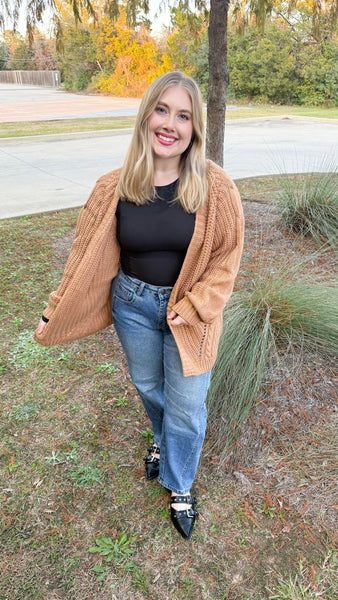 "Bundle Up Tight" Cable Knit Cardigan