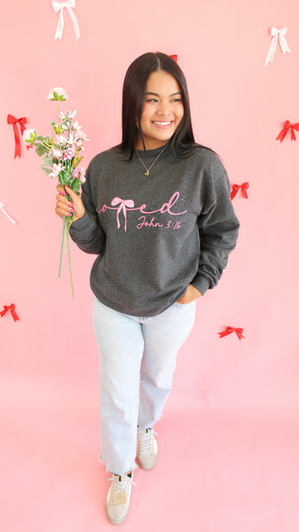 "Loved John" Valentine Day Graphic Sweatshirt