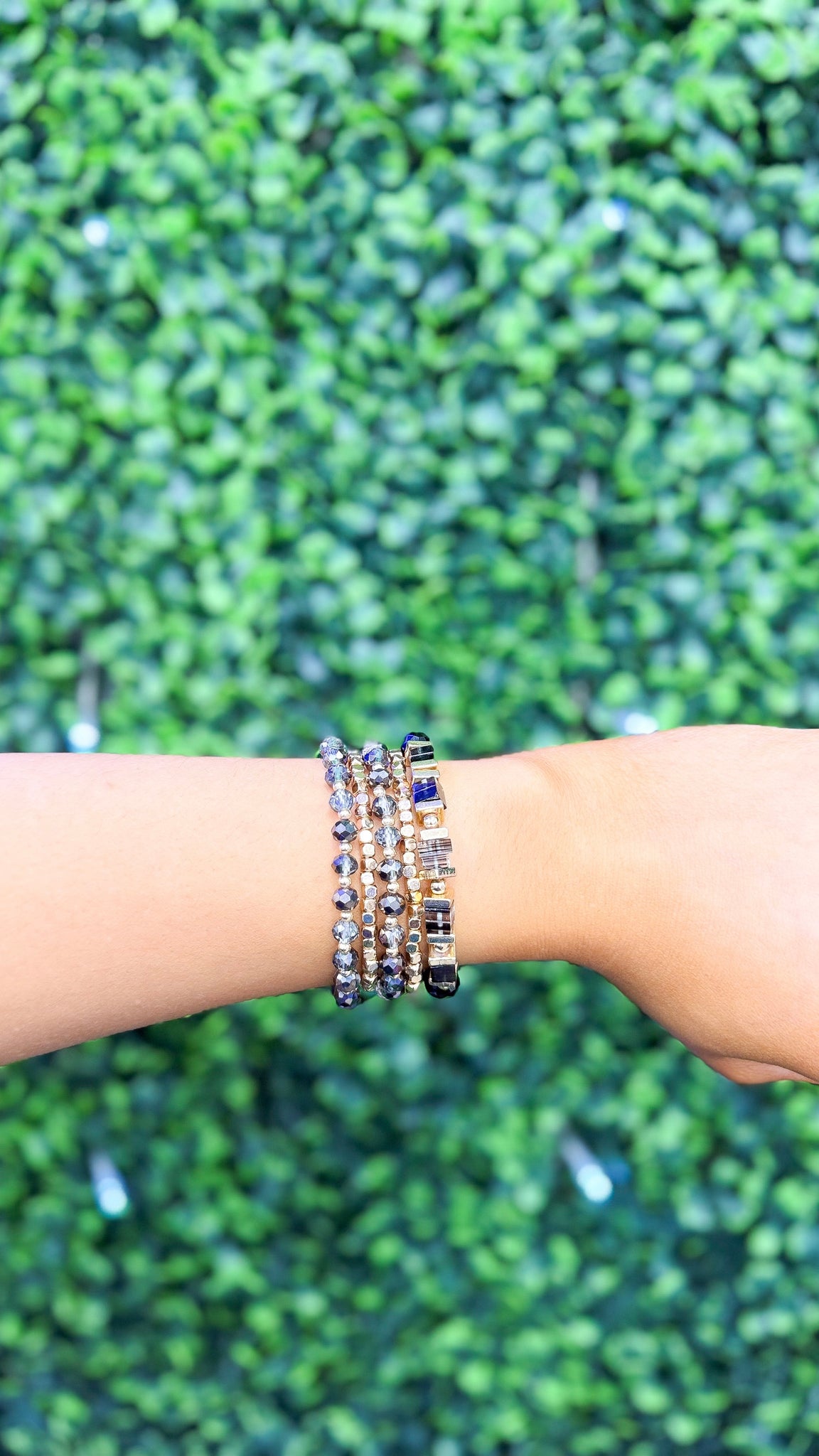 "It's My Day" Black & Gold Stretch Bracelet Set