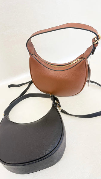 "Tristan" Shaped Whipstitch Shoulder Bag/Satchel