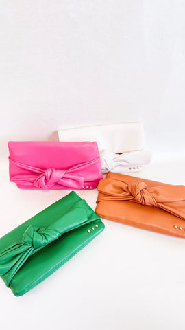 "No Complaints" Bow Clutch Crossbody Bag