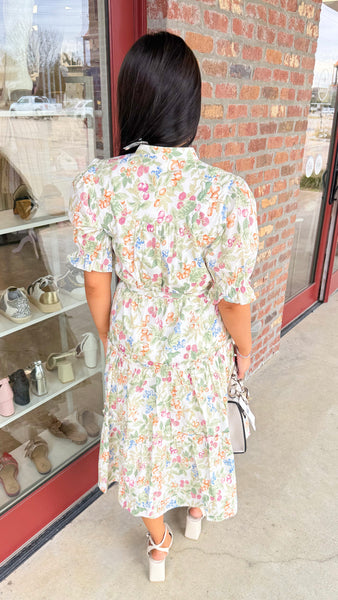 "Love Me Right" Floral Print Midi Dress