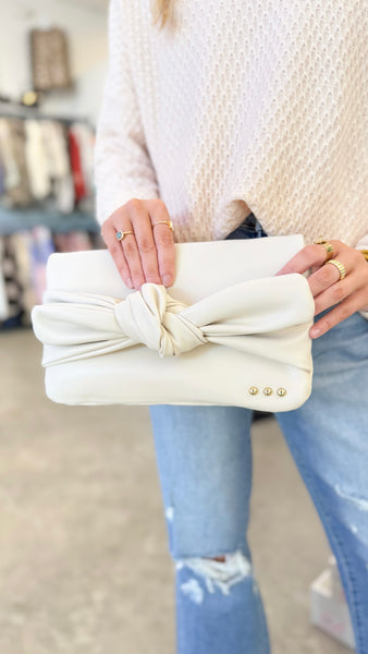 "No Complaints" Bow Clutch Crossbody Bag