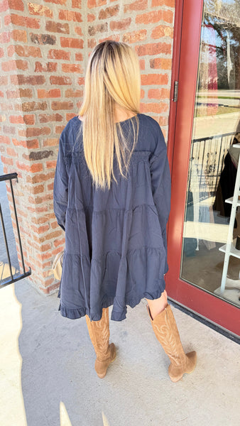 "Better Together" Tiered Long Sleeve Dress