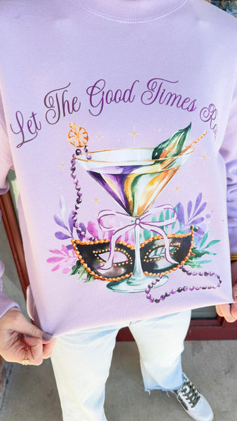 "Let The Good Times Roll" Plus Mardi Gras Graphic Sweatshirt