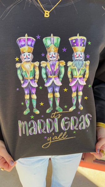 "Throw Me Something" Mardi Gras Nutcracker Graphic Sweatshirt