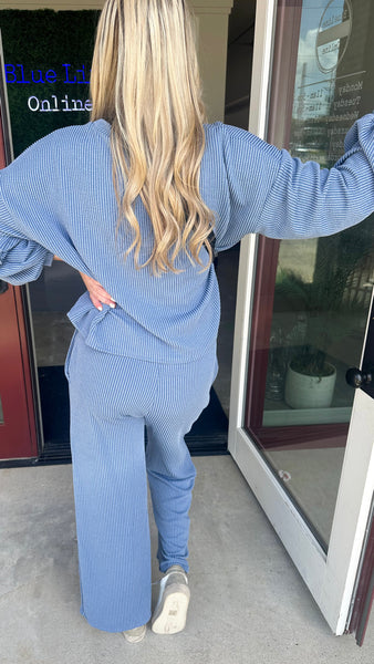 Such A Dream Ribbed Long Sleeve Top And Pant Set