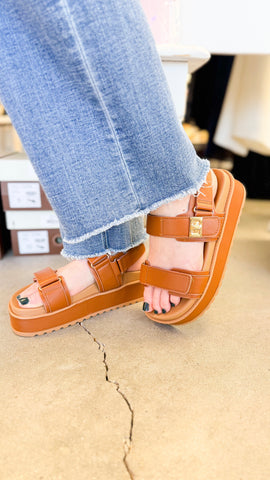 "Amy" Thick Sole Double Velcro Strap Sandal