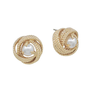 "Love Me Like You Mean It" Pearl Knot Earrings