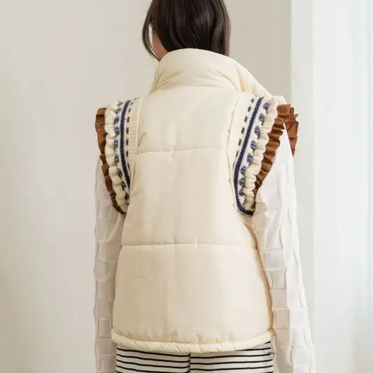 "Taking The Long Way" Embroidered Puffer Vest