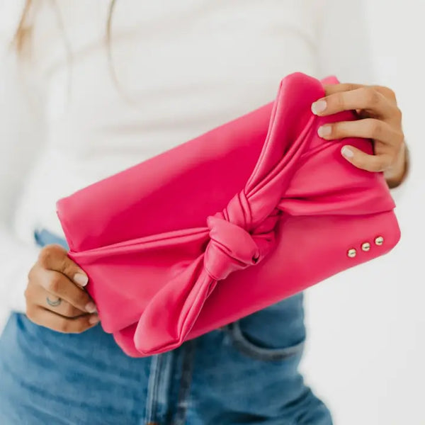 "No Complaints" Bow Clutch Crossbody Bag