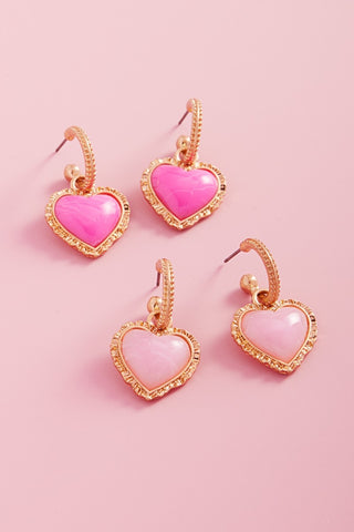 "Adoring You" Vintage Heart Shaped Hoop Earrings