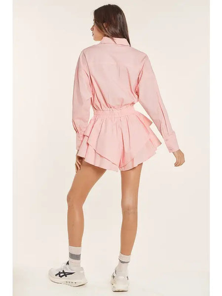 "Wide Open Spaces" Long Sleeve Poplin Romper