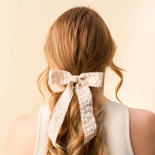 "Not Like Them" Flower Scalloped Hair Bow