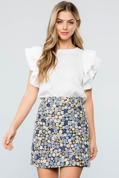 "As Pretty Does" Floral Print Skirt