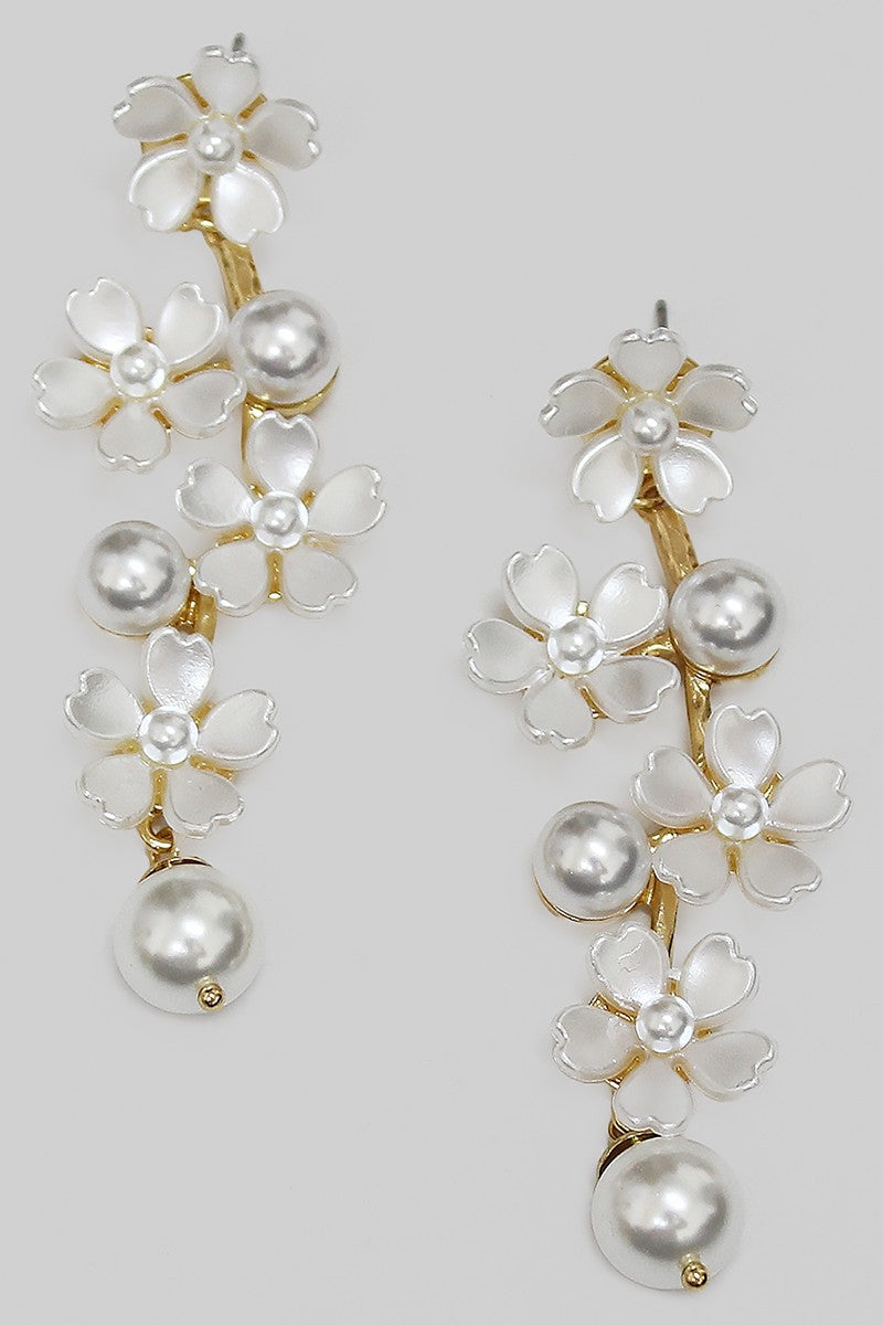 "Glamorous Moments" Pearl Branch Drop Earrings