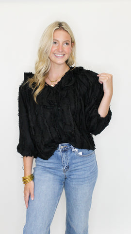 "Living In Luxury" Tassel Drawstring Strap Top