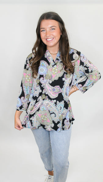 It's All Yours Paisley Print Top