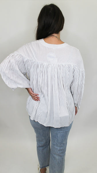 High Stakes Relaxed Fit Button Down Top