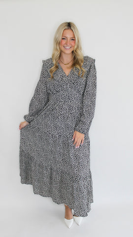 "With Love" Long Sleeve Ruffled Maxi Dress