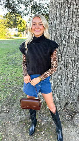 "Doubt Me Now" Leopard Print Long Sleeve Mesh Top