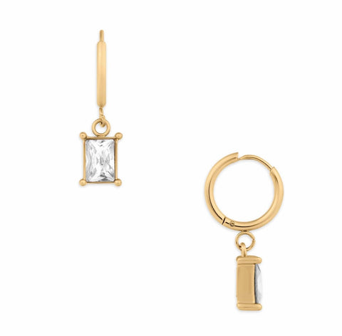 Ellie Vail "Chantel" Baguette Huggie Hoop Earring